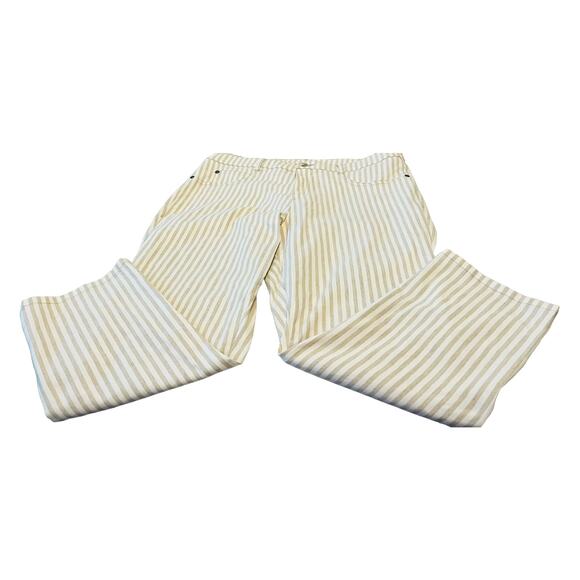 DREAMSTAR STRAIGHT LEG HI-RISE PANTS, WOMENS, 14 (34” WAIST) TAN & WHITE STRIPES - Picture 7 of 10